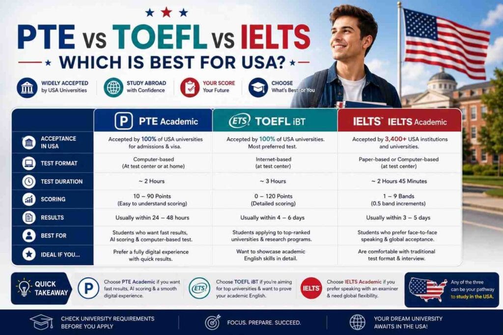 PTE Accepted Universities in USA