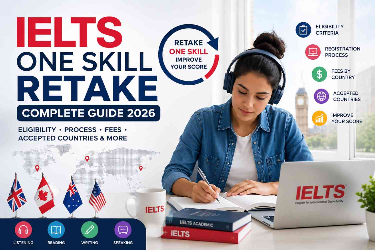 The Ultimate Guide to IELTS One Skill Retake (2026 Visa and University Updates)