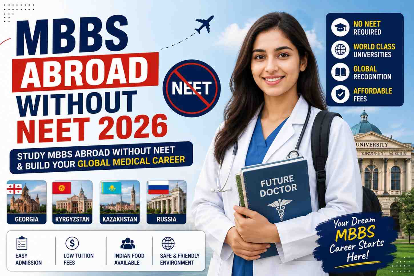 MBBS Abroad Without NEET 2026: Countries, Universities & Complete Guide